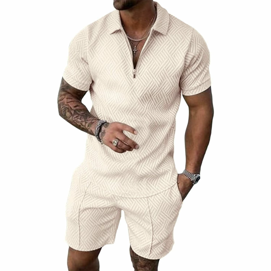 Men's Summer 2-Piece Polo & Shorts Set – Casual, Breathable Outfit