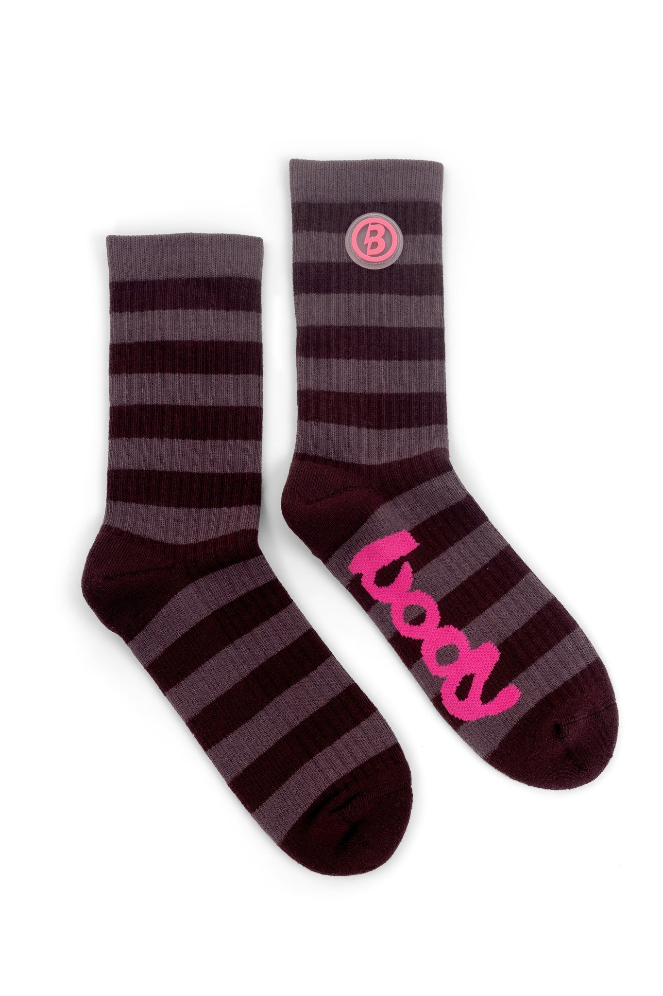 STRIPED KNIT SOCKS (MAGENTA/PINK)