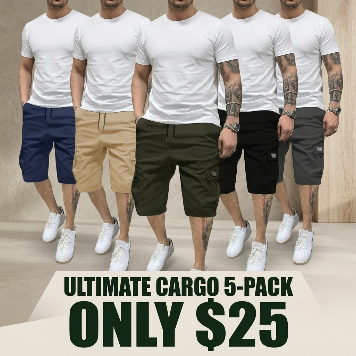 🔥Men's Multi-Pocket Cargo Shorts Casual Streetwear Set