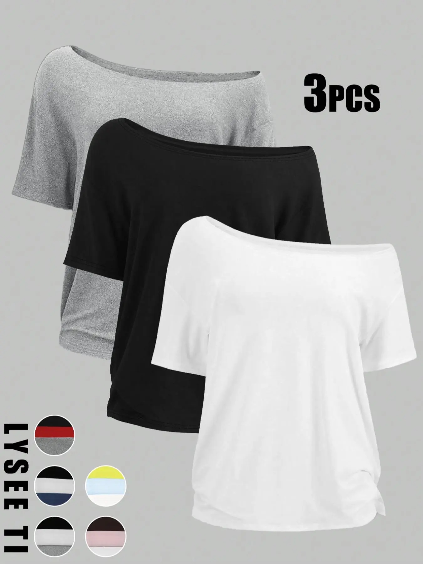 Women's Solid Color Tee, Casual Basic Short Sleeve T-shirt for Daily Wear