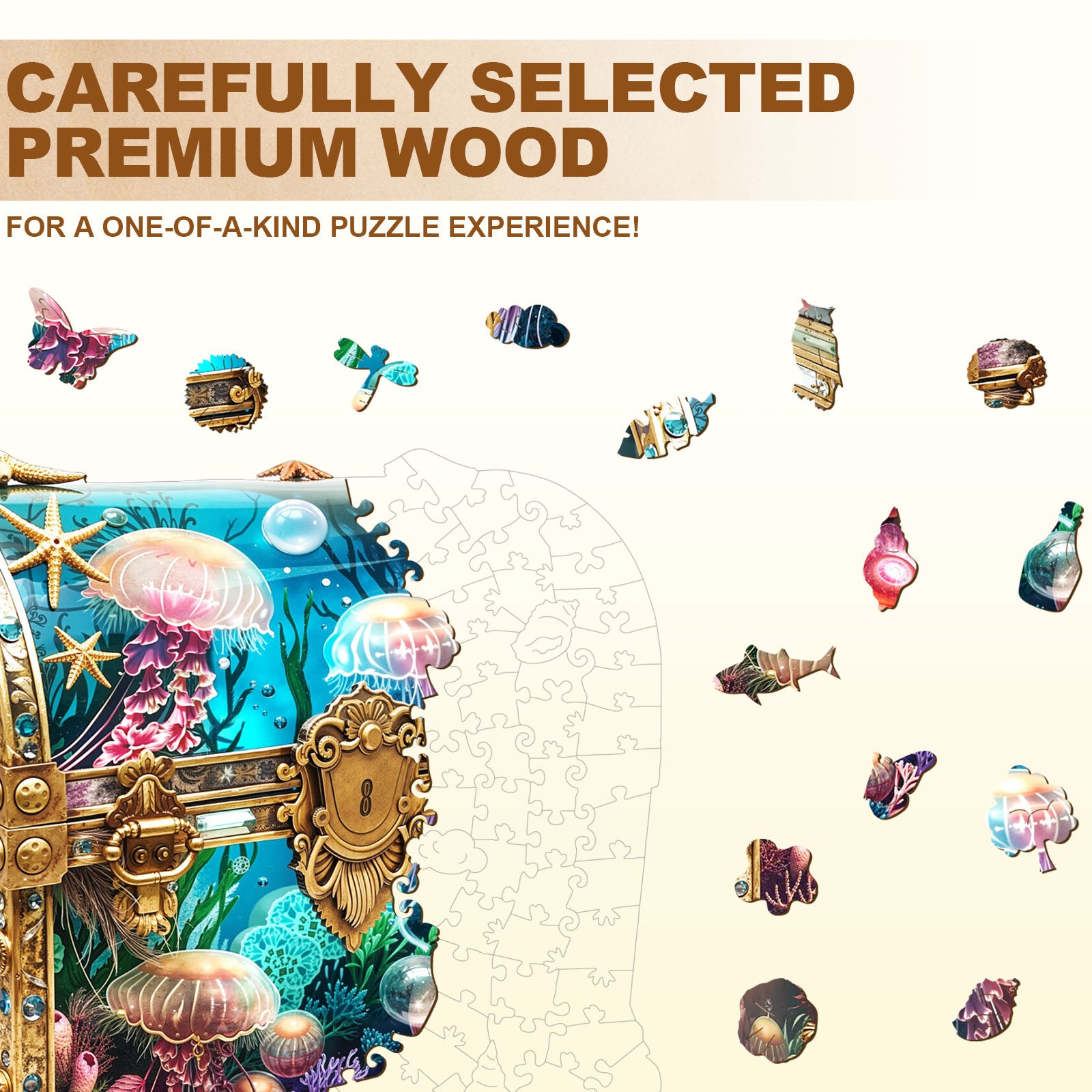 Jellyfish Chest Wooden Jigsaw Puzzle