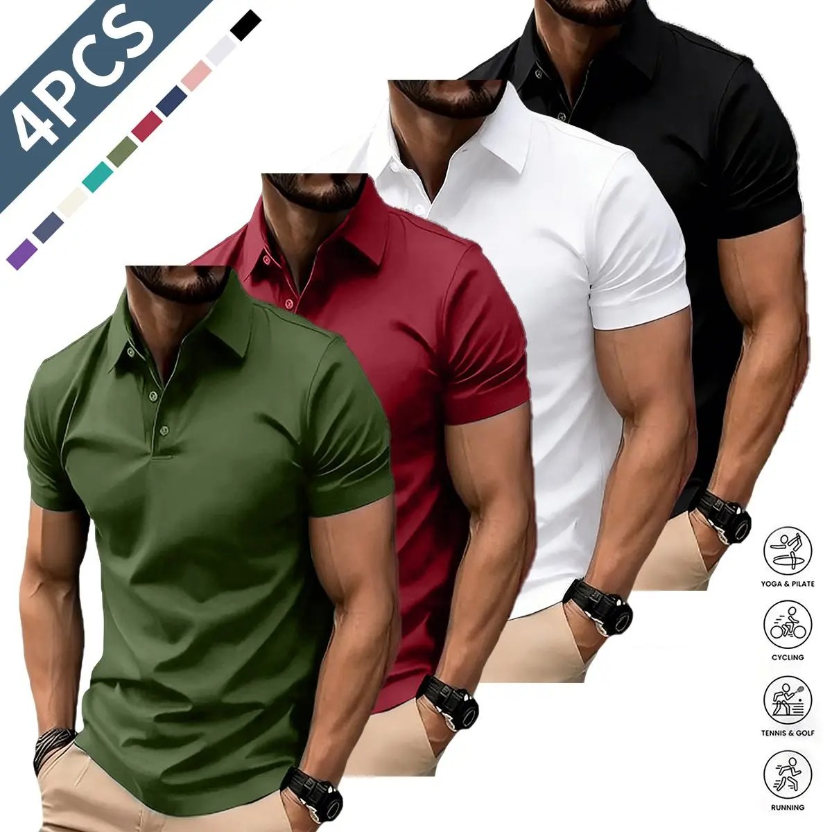 Men's Solid Color Polo Shirt
