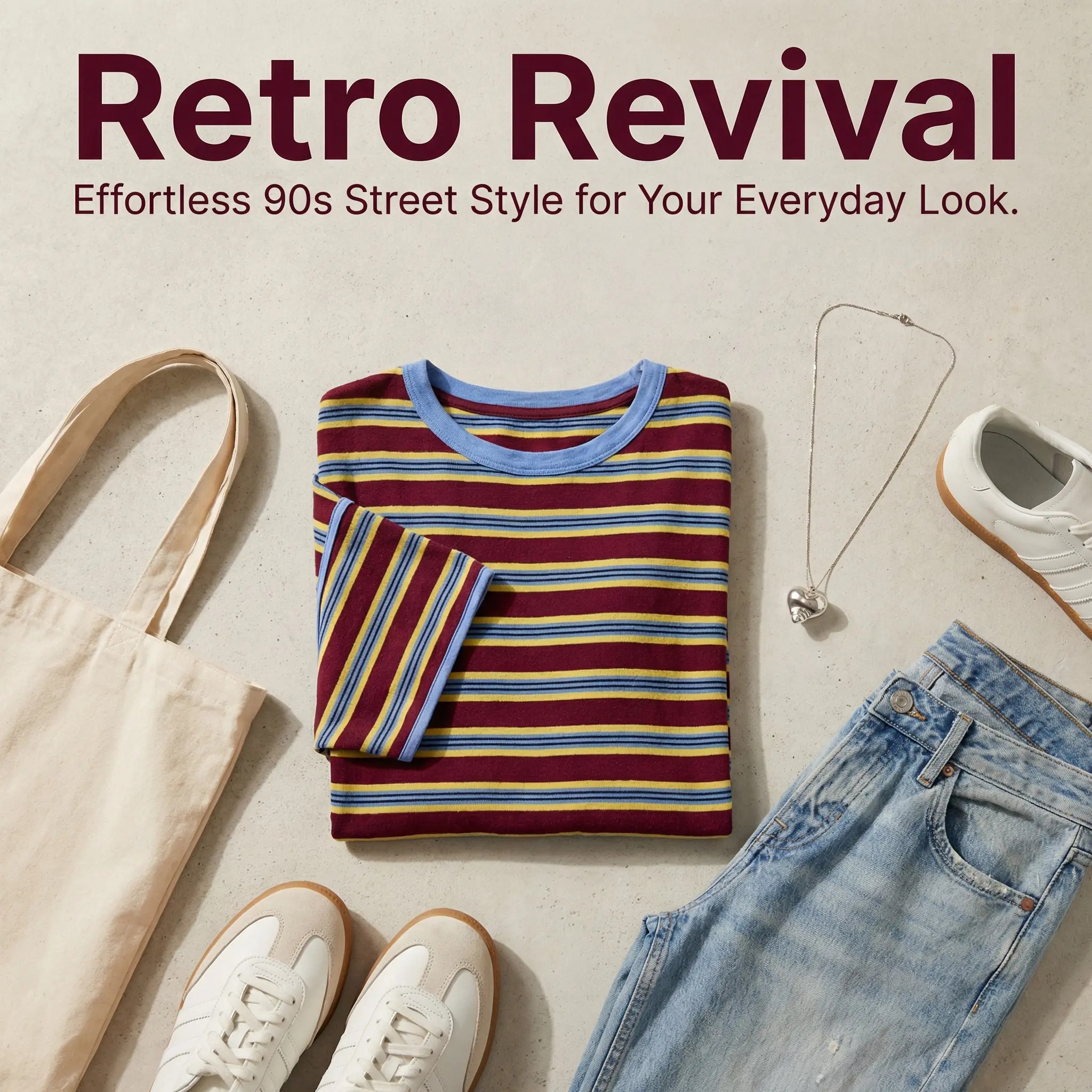 Women's Striped Oversized Crewneck T-Shirt