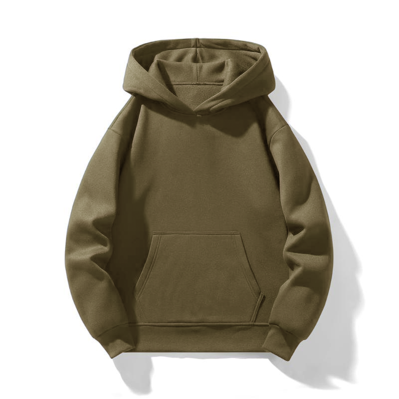 Men’s Essential Solid Color Hooded Sweatshirt – Casual Regular Fit