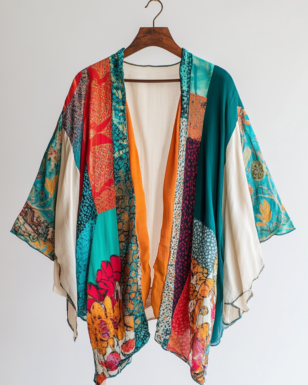 Summer vacation comfortable handmade ethnic theme print fun cardiganb453