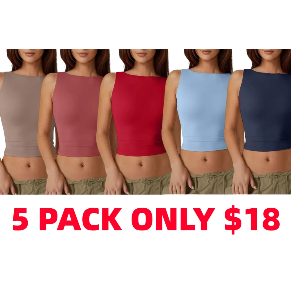 Women's Sexy Open Back Sleeveless Crop Tank