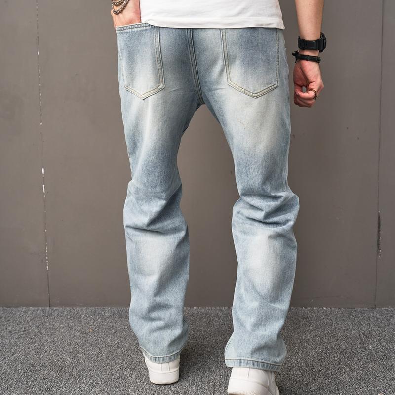 Men’s Loose Fit Cargo Denim Pants — Relaxed Streetwear Style