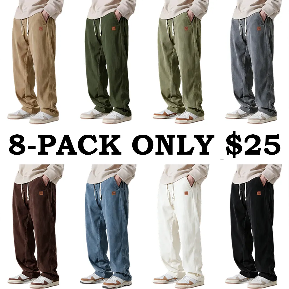 Men's Corduroy Straight-Leg Sweatpants