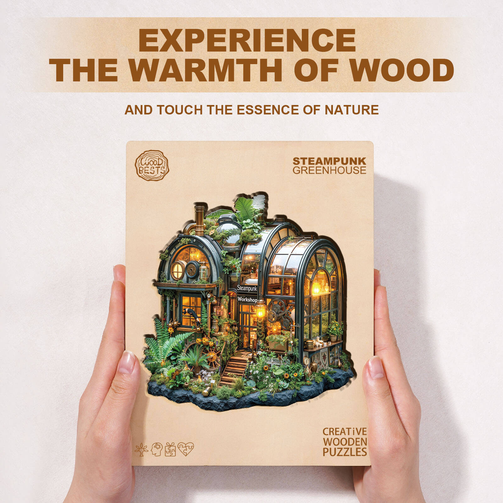 Steampunk greenhouse Wooden Jigsaw Puzzle