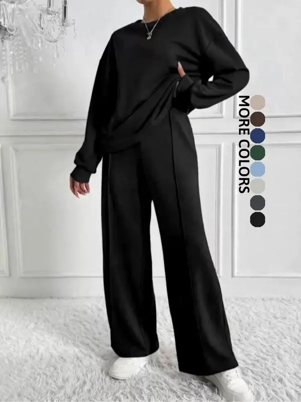 Women’s Loose-Fit Cotton Two-Piece Sweatsuit Set