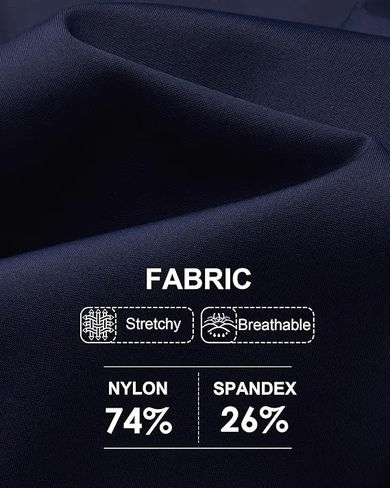 Men's Stretch Dress Pants No Iron Golf Pants Expandable Waist Flat Front Business Casual Pants