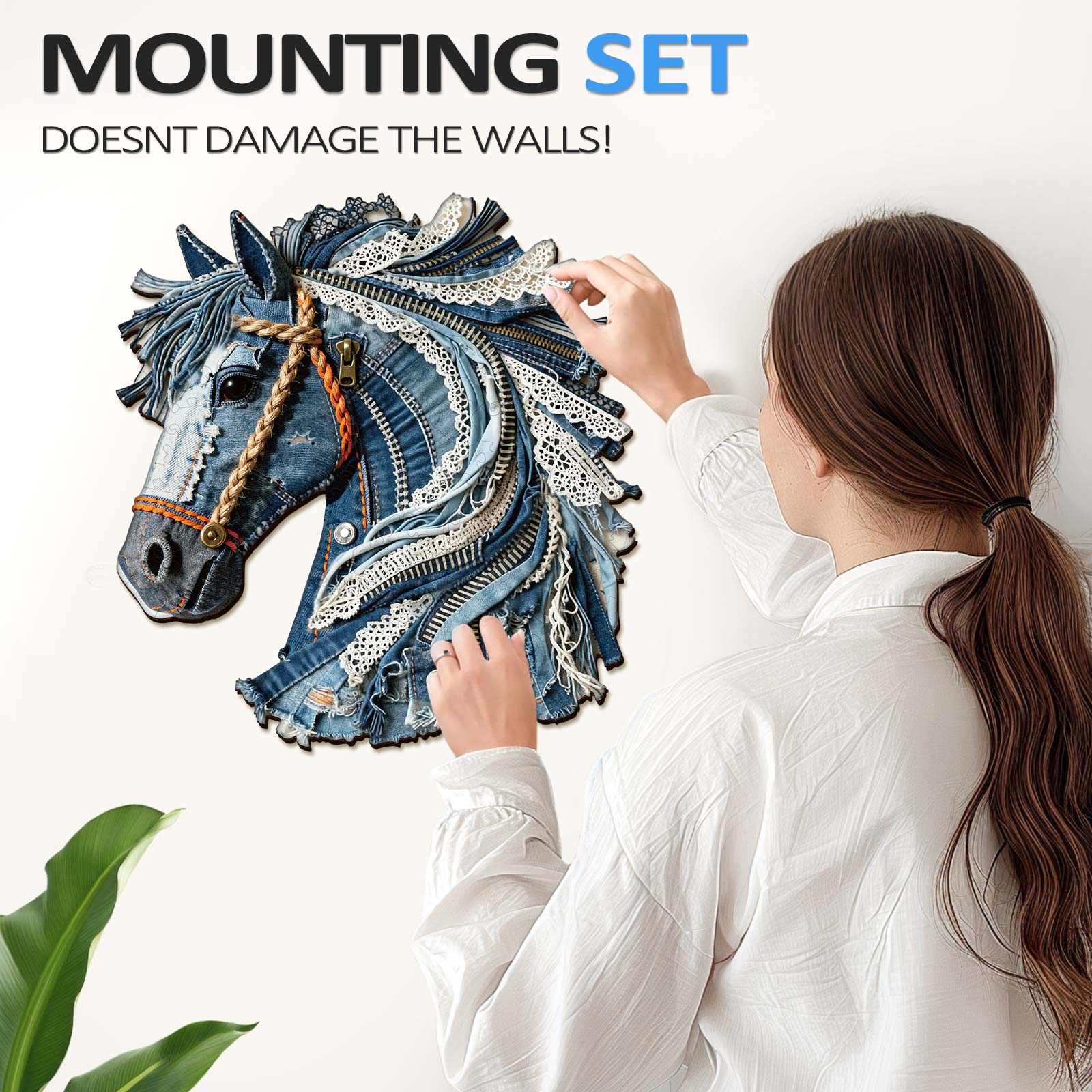 Denim Horse Wooden Jigsaw Puzzle