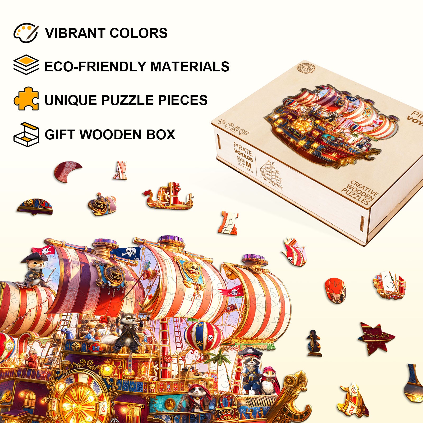 Pirate Voyage Wooden Jigsaw Puzzle