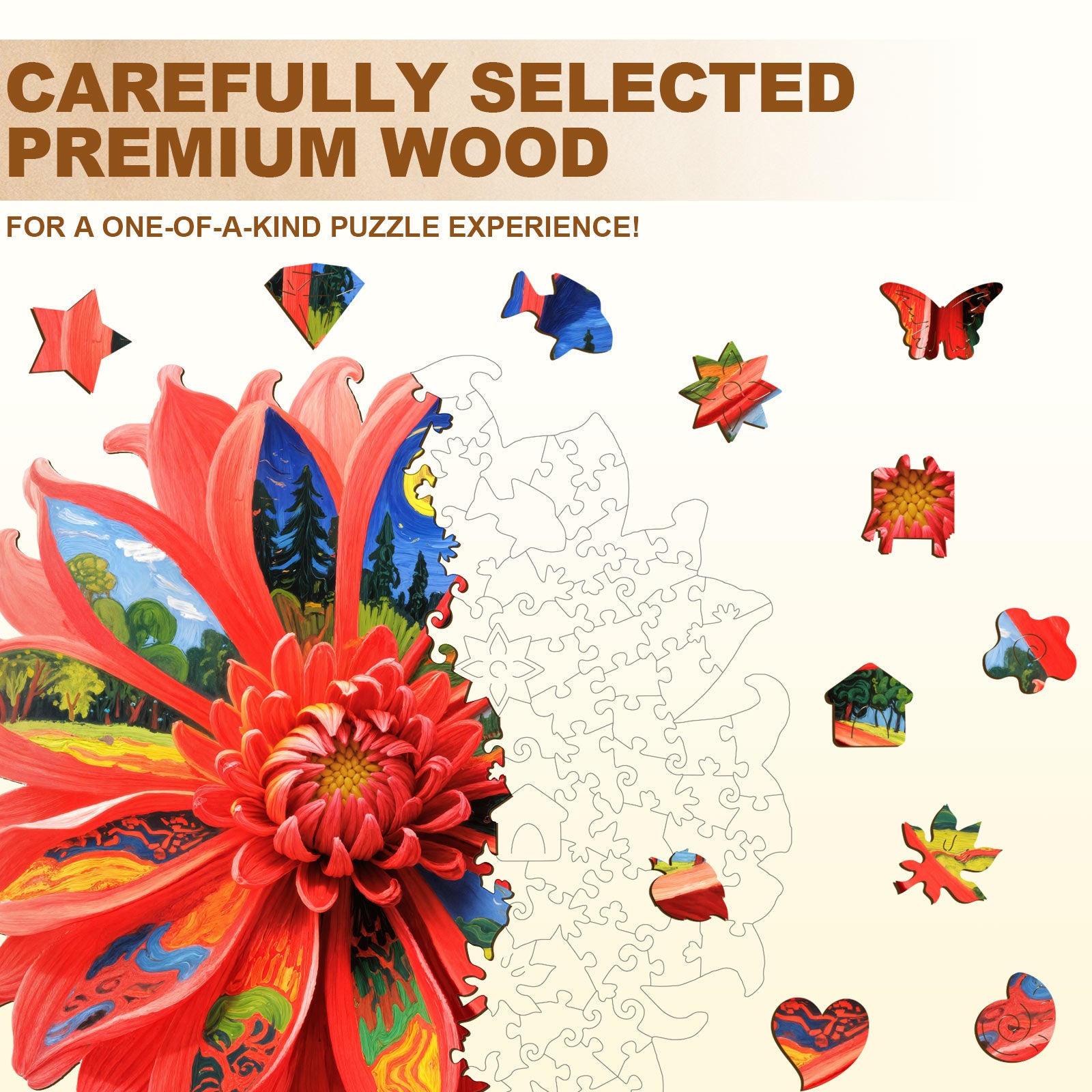 Oil On Chrysanthemum Wooden Jigsaw Puzzle