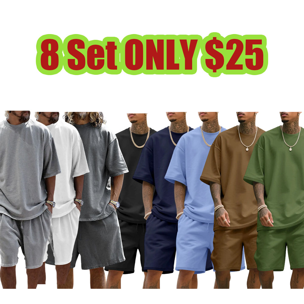 Men’s Effortless Summer Knit Set (Tee & Shorts)