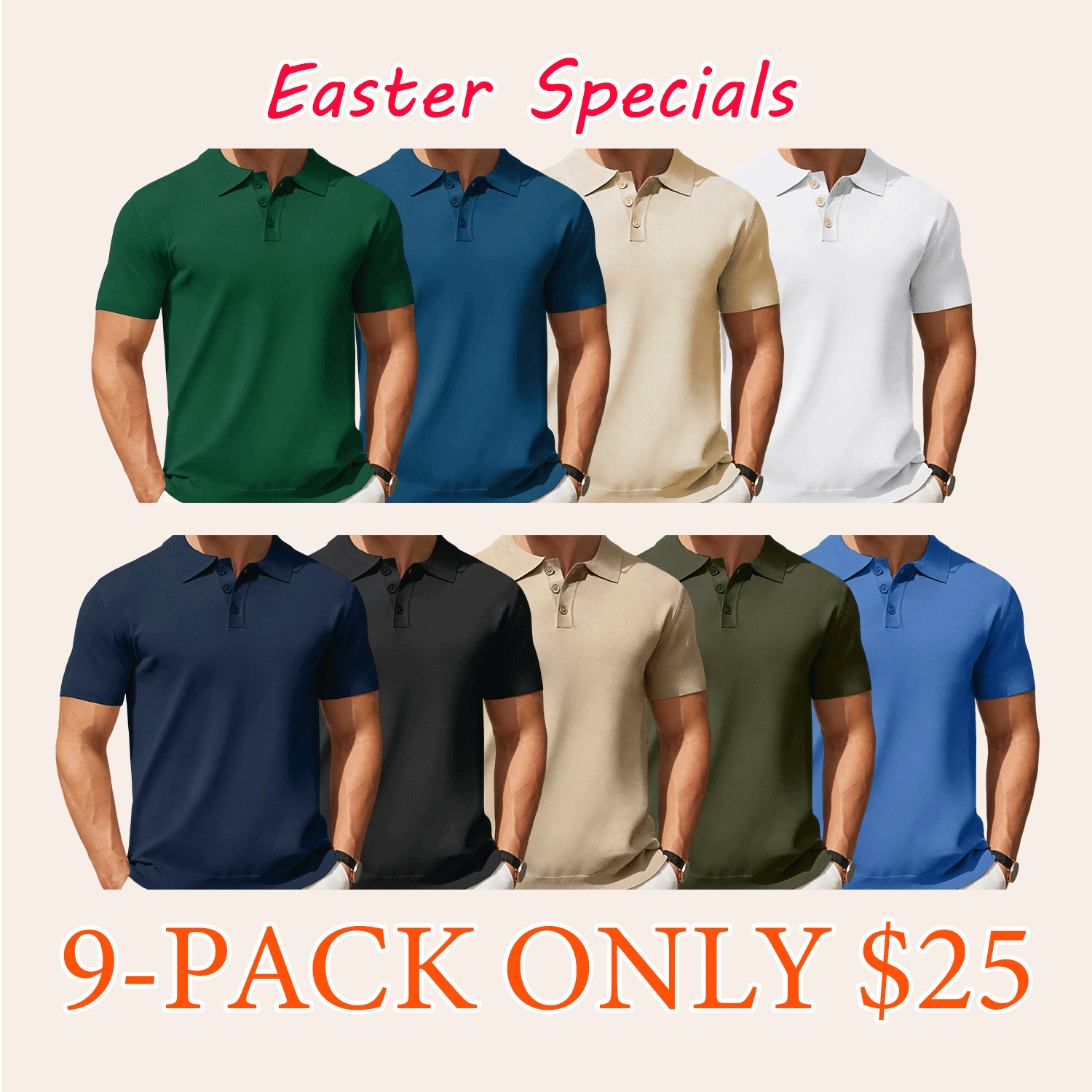 Men's Premium Stretch-Knit Performance Polo Shirt (Fitted Cut)