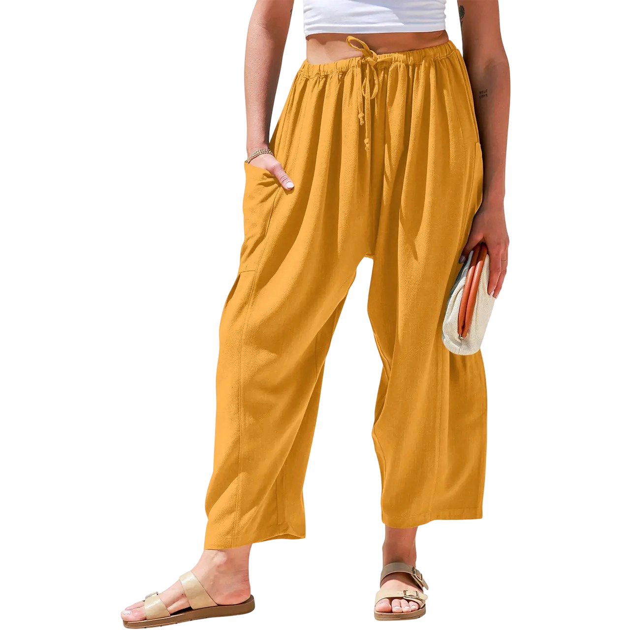 Women’s Linen Blend Wide-Leg Pants