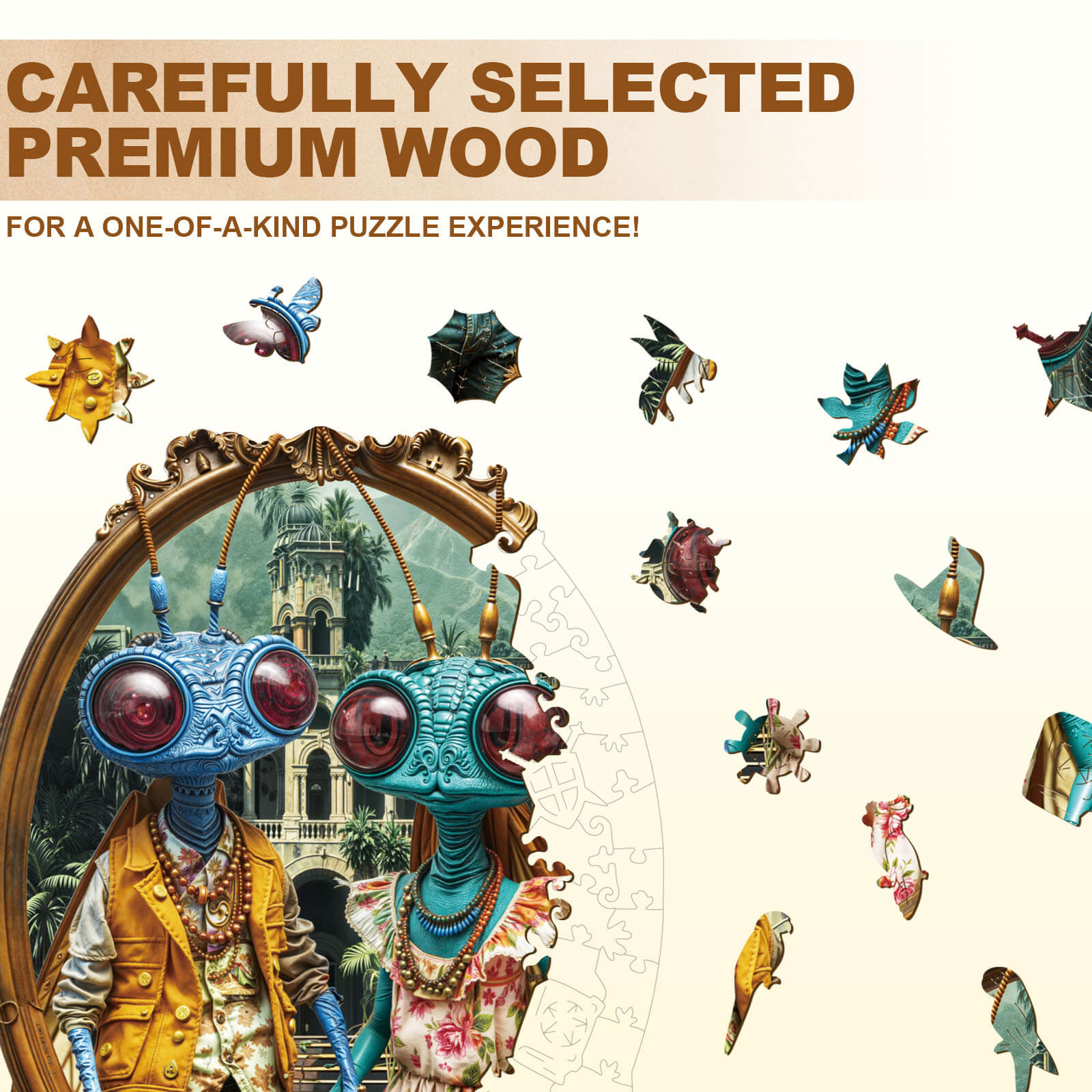 Insect Hippie Wooden Jigsaw Puzzle