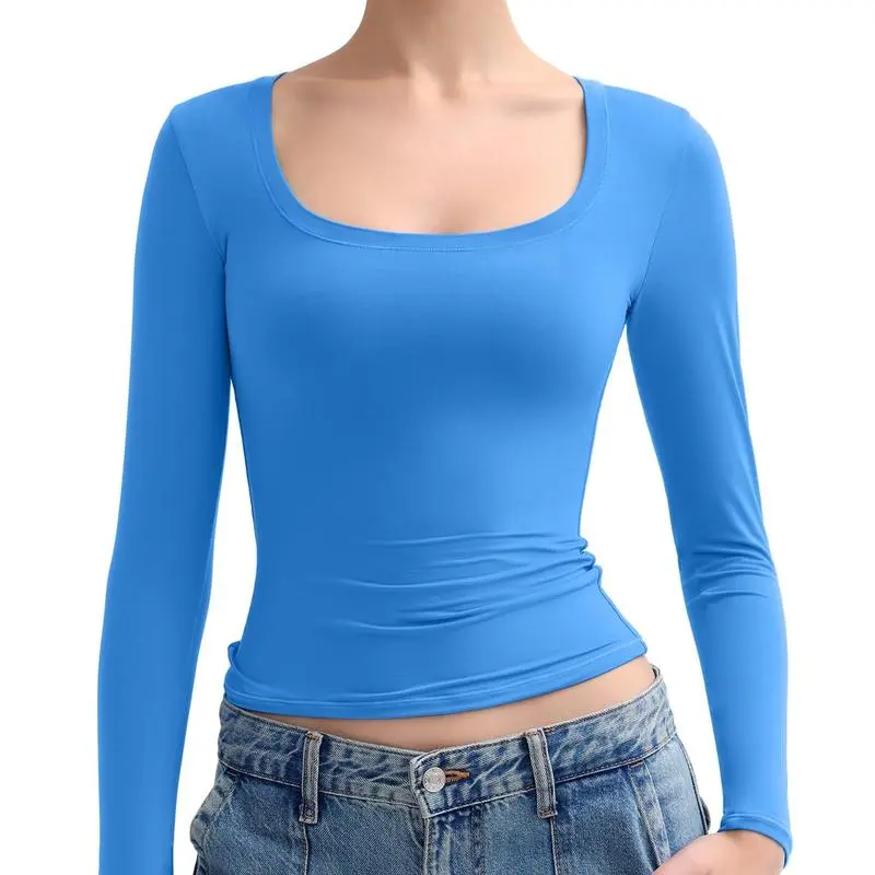 Womens Scoop Neck Long Sleeve Top - Smoke Cloud Collection