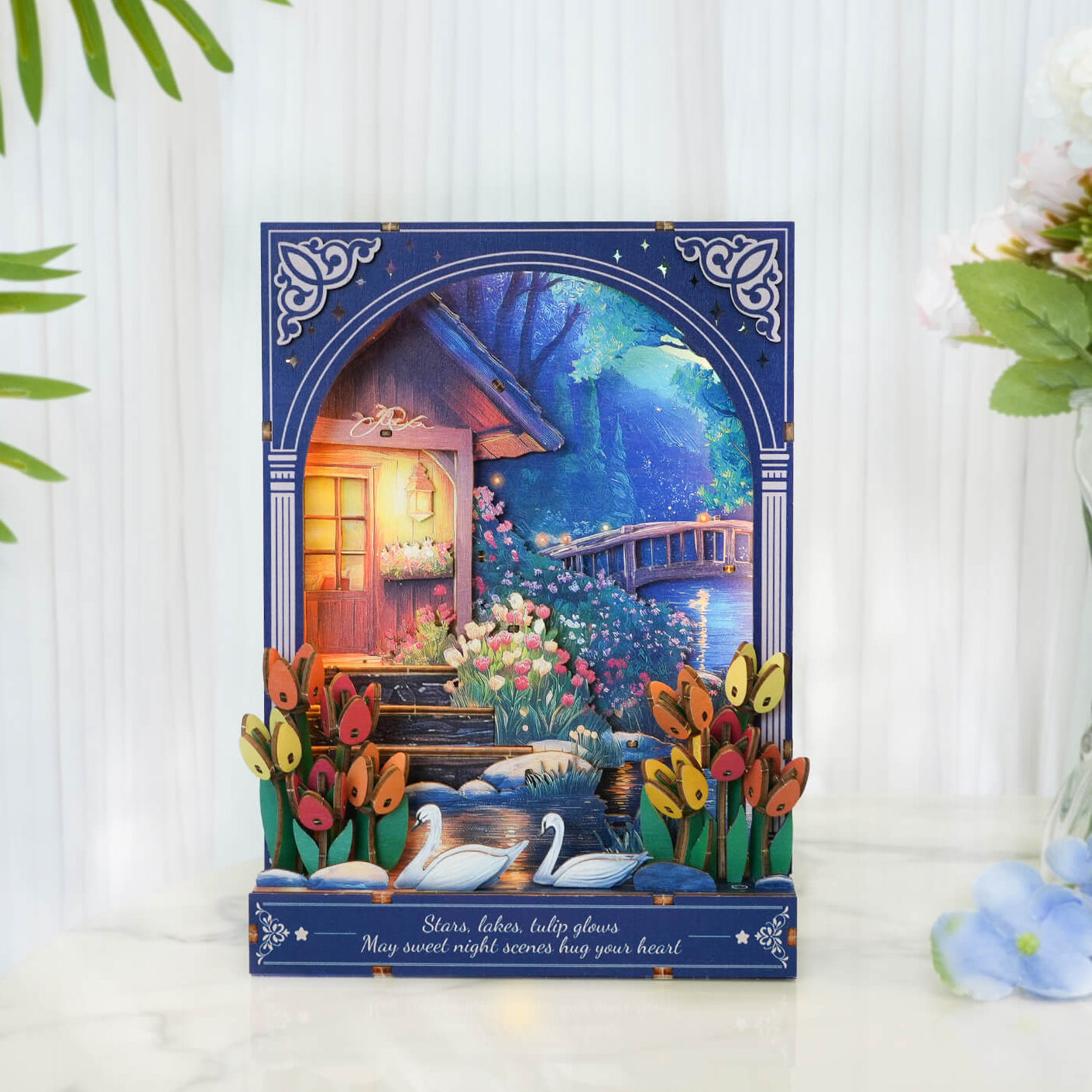 Nocturne at Starlake – DIY Wooden Painting, 3D Puzzle Craft Kit
