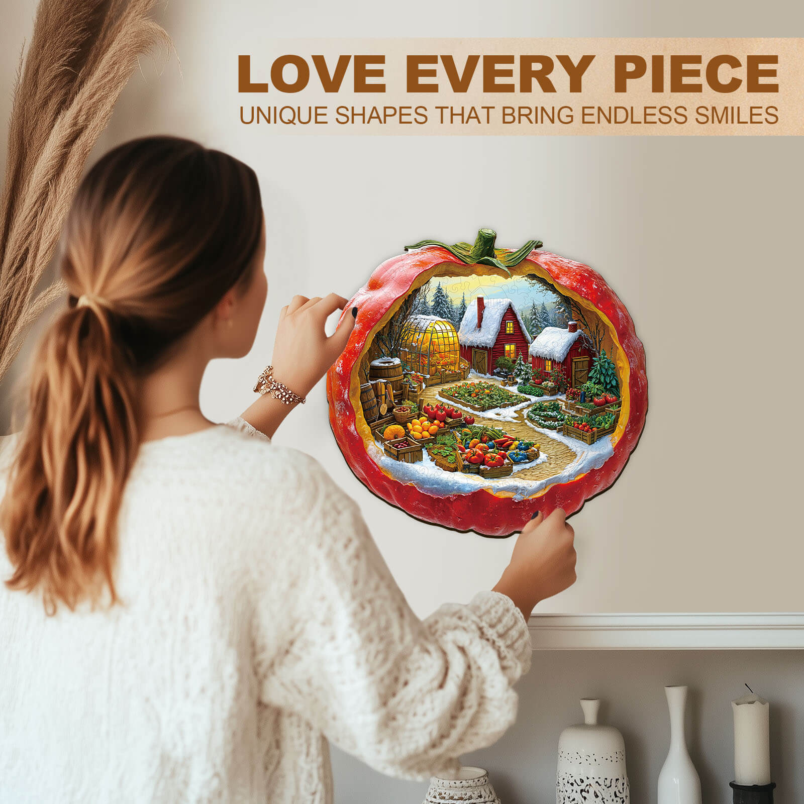 Tomato Winter Farm Wooden Jigsaw Puzzle