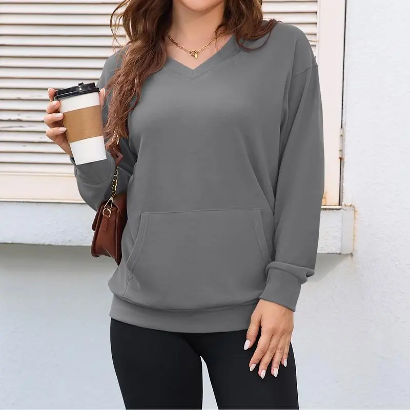 Women's Hoodless V-neck Sweatshirt