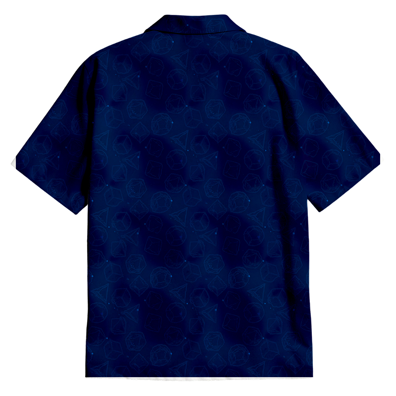 Space Rpg Dice Blue Button Up Pocket Shirt