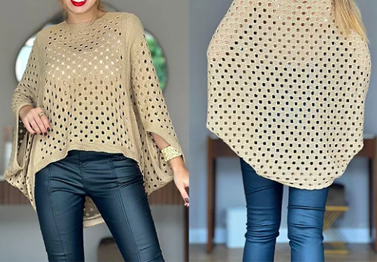 Casual Hollow Knit Sun Protection Top for Women - Versatile Vacation Pullover