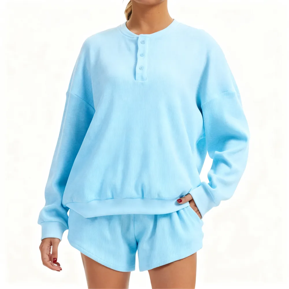 Women's Oversized Waffle Knit Lounge Set