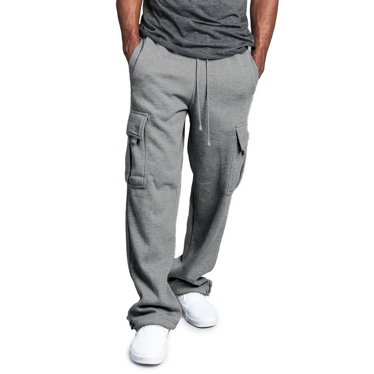 Men'S Patchwork Pocket Casual Knitted Trousers