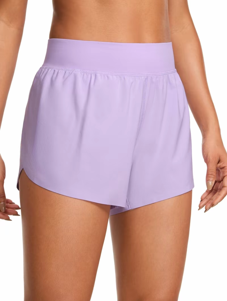 Women's High-Waisted Dolphin Running Shorts –Quick-Dry with Mesh Liner