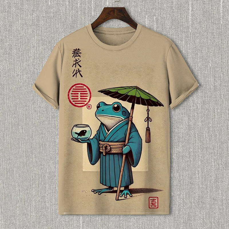Men's Frog Taoism Japanese Art Print T-shirt