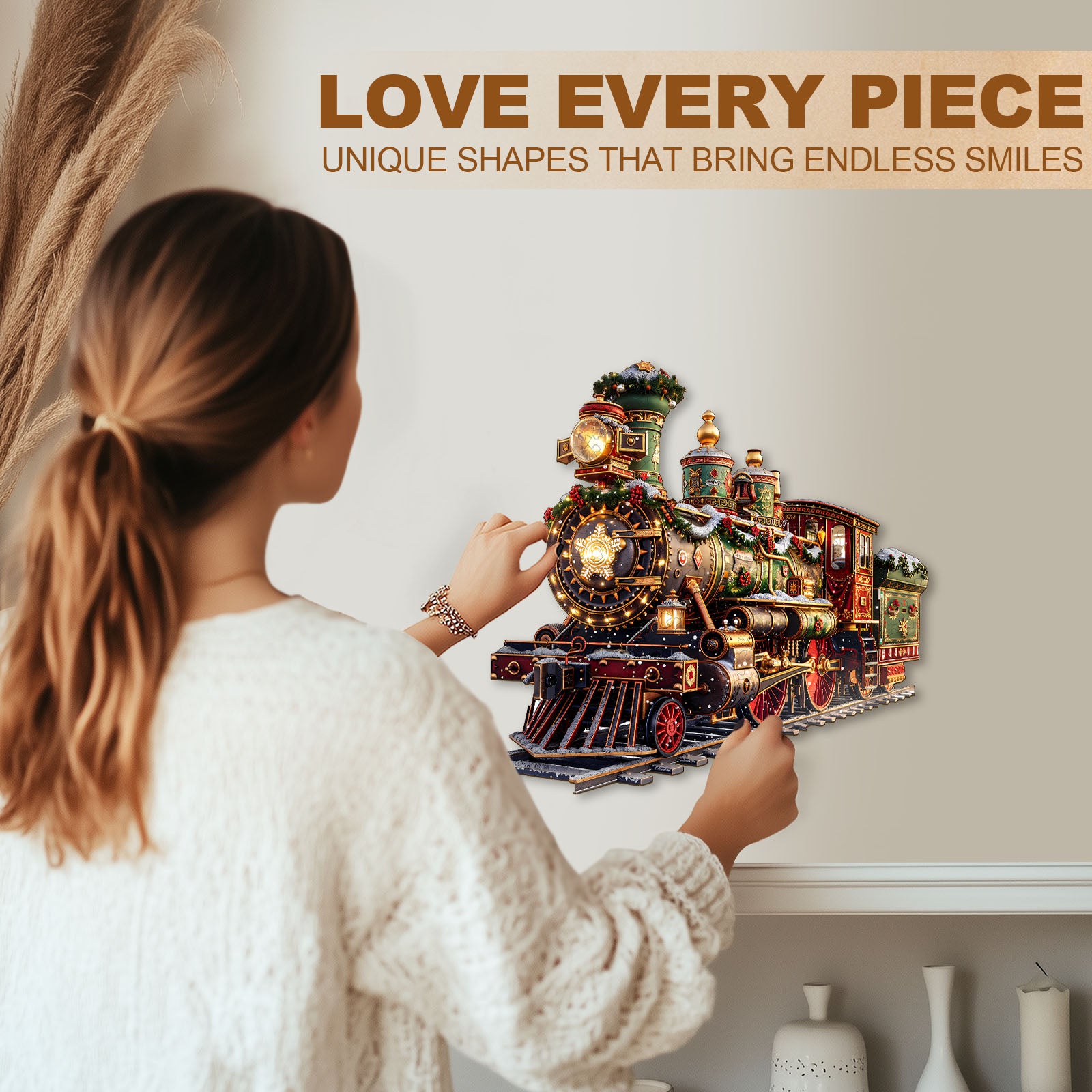 Christmas Mechanical Train-1 Wooden Jigsaw Puzzle