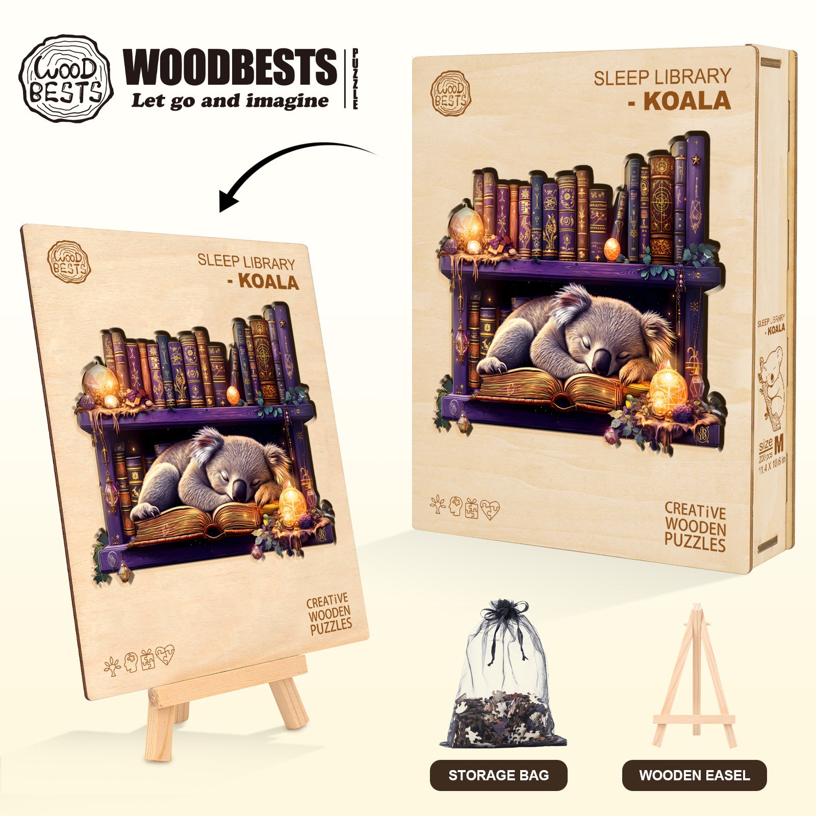 Sleep Library-Koala Wooden Jigsaw Puzzle