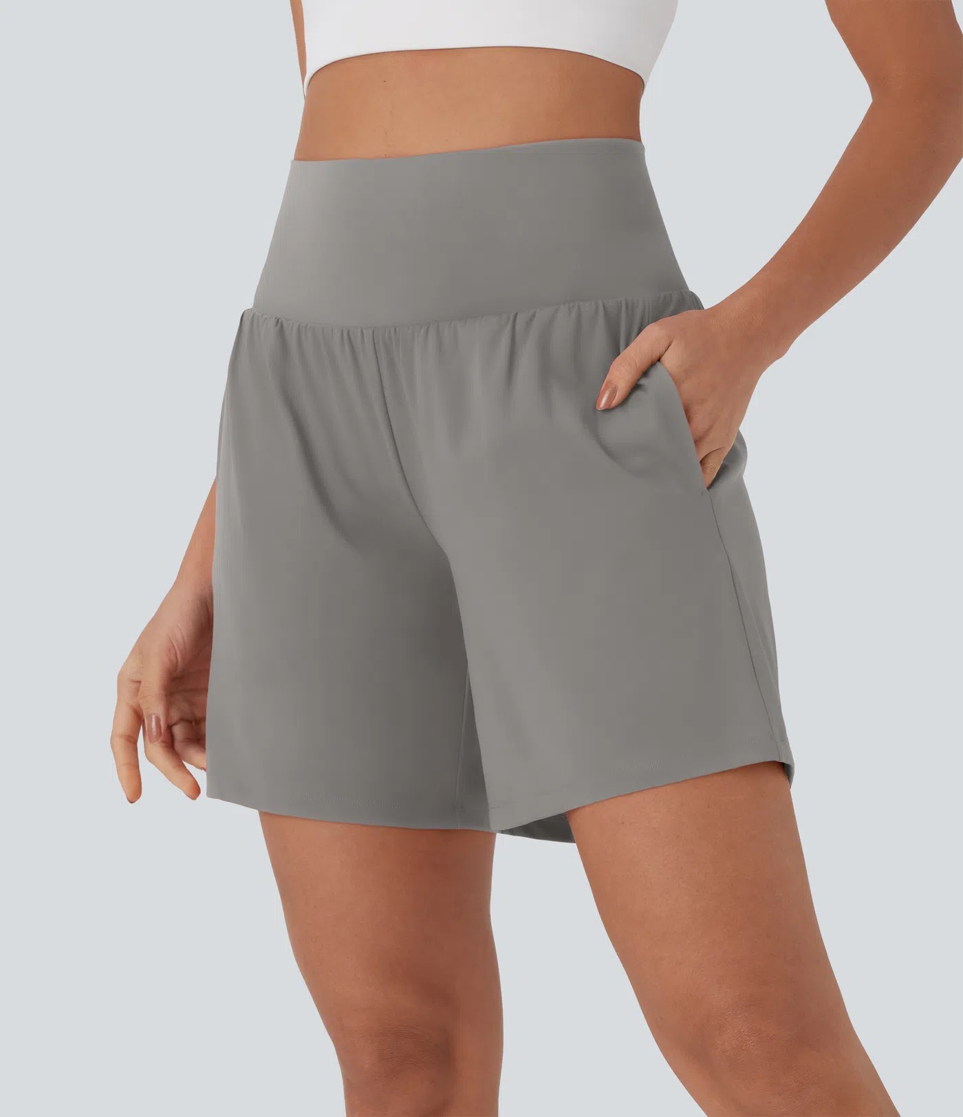 🔥Women’s 2-in-1 Super High-Waisted Cool-Touch Yoga Shorts with Pockets (3