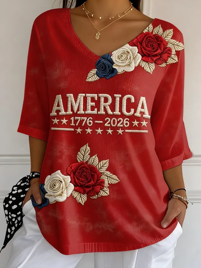 Women's 250th Anniversary Printed Casual T-shirt