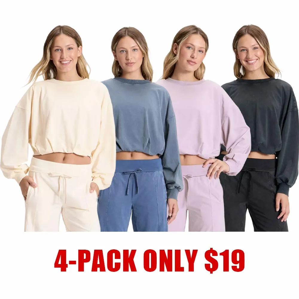 ✨ Women's 2-Piece Lounge Set – Wide Leg Pants & Bubble Hem Top