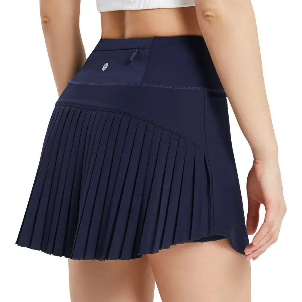 Women's Pleated Tennis Skirts Flowy High Waisted Lightweight Athletic Golf Outfits Skorts Skirts with Shorts