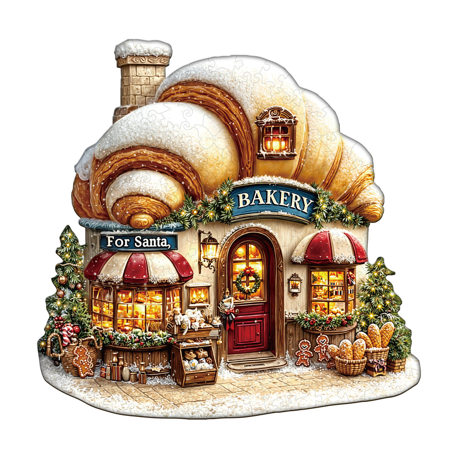 Christmas Bakery Wooden Jigsaw Puzzle