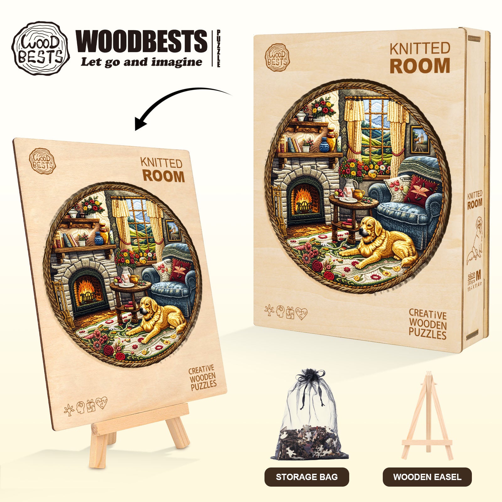 Knitted Room Wooden Jigsaw Puzzle