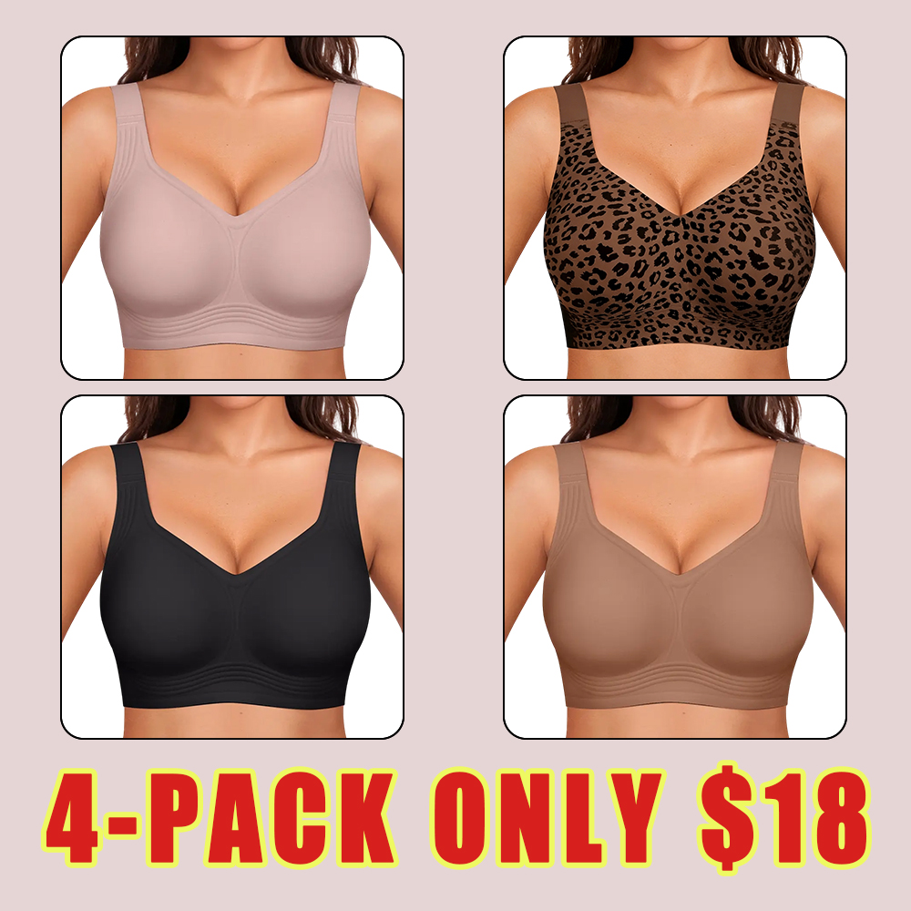 Women Jelly Wireless Womens Comfortable Wireless Bras Push Up Bralettes Seamless Tshirts Bras Deep V Everyday Bras