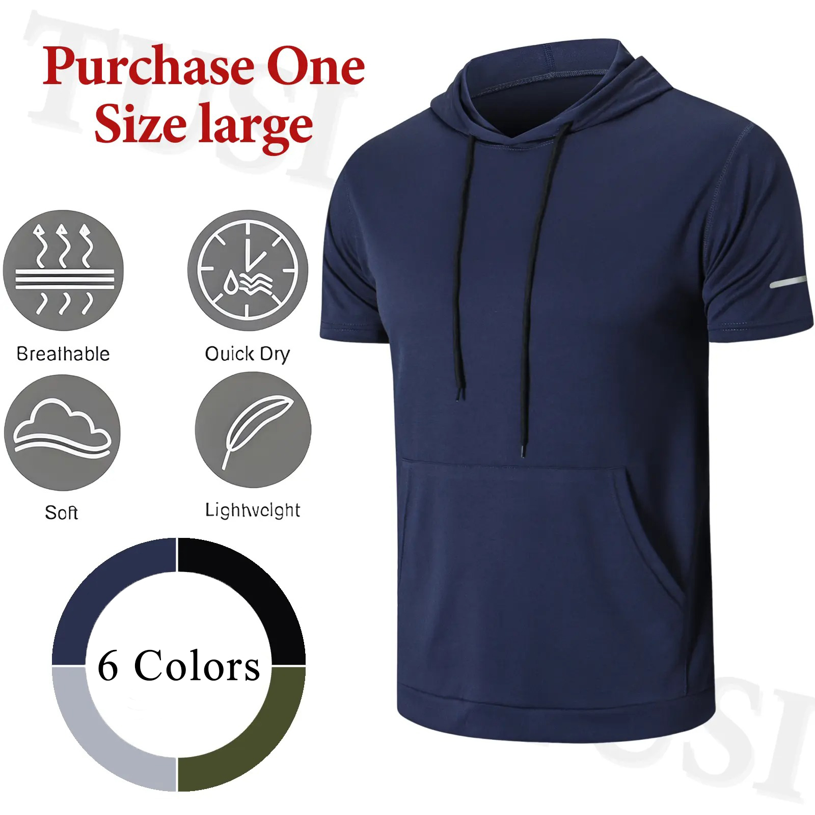 Men's Summer Athletic Hooded T-Shirt
