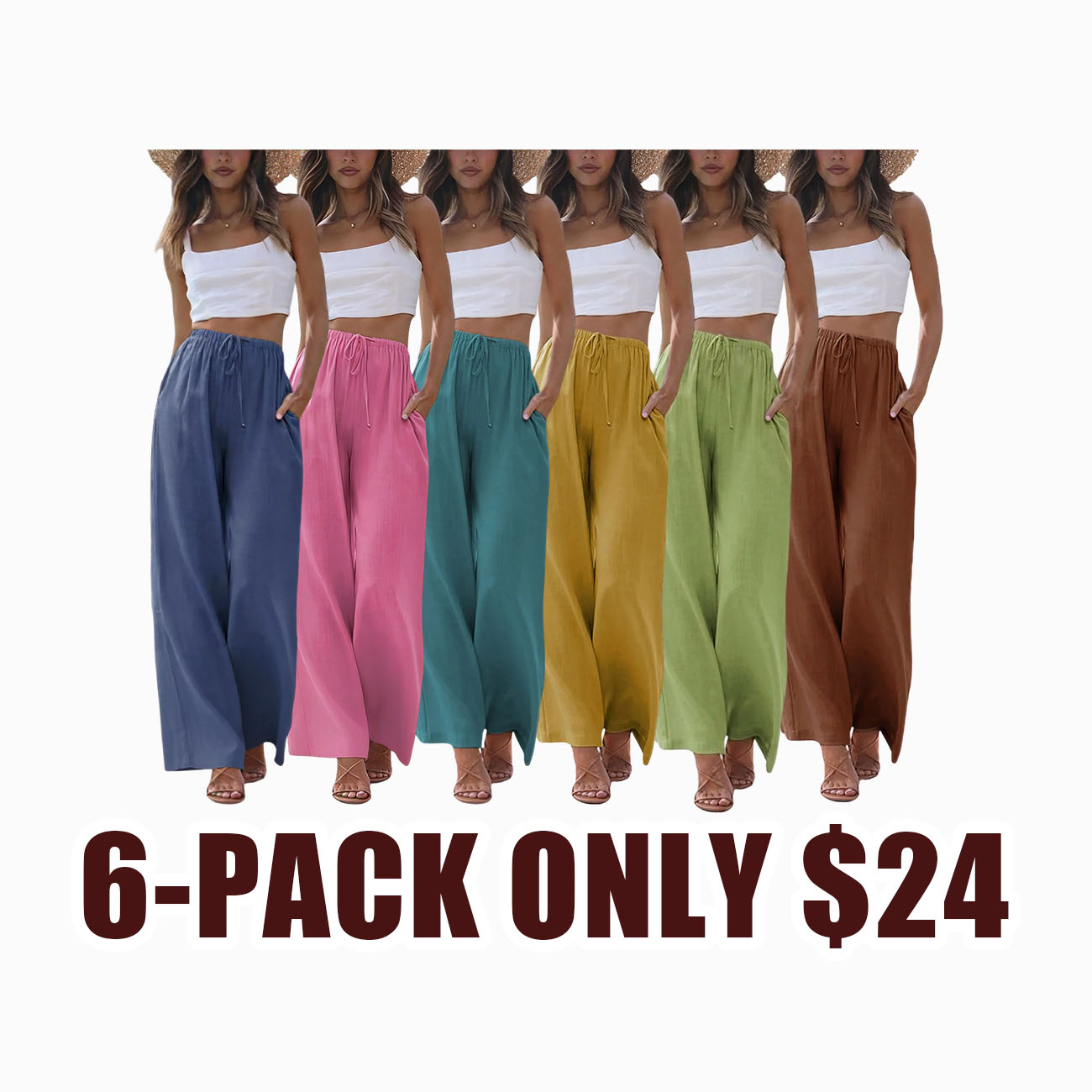 2026 Palazzo Pants for Women - Beach to Street Wide Leg + Pockets | Lightweight Summer Trousers Maxi Style Womenswear Chic Comfy Basic Minimalist Bottom