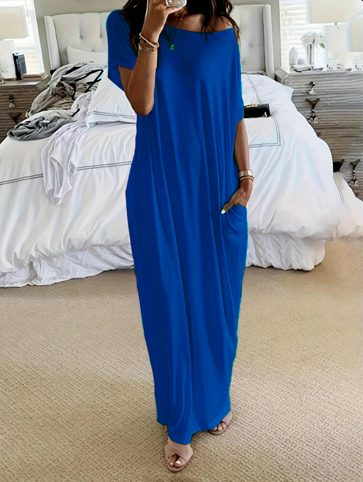 Women's Batwing Sleeve Lounge Dress-Comfy • Casual • Elegant