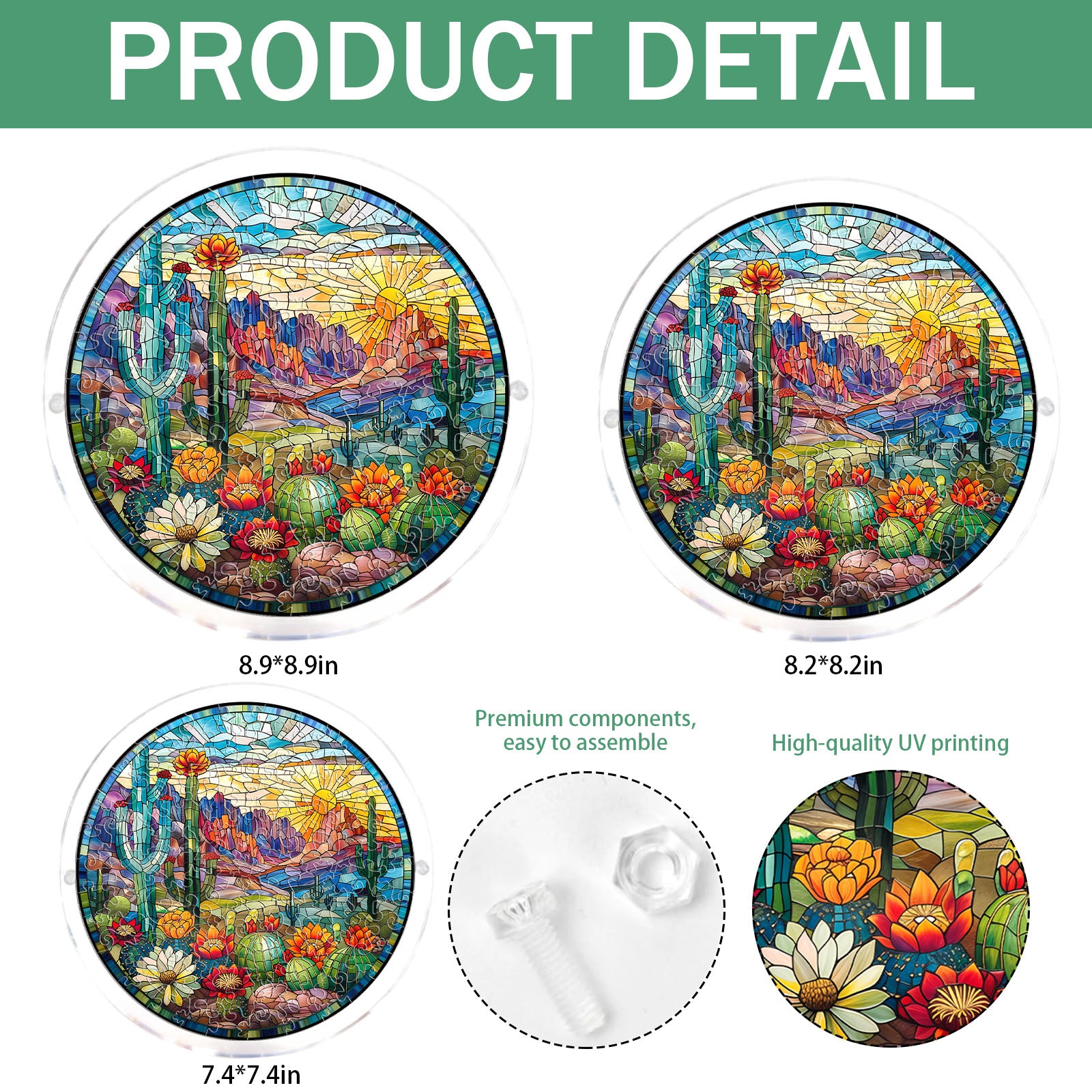 Acrylic Jigsaw Puzzle Suncatcher - Desert Sunrise