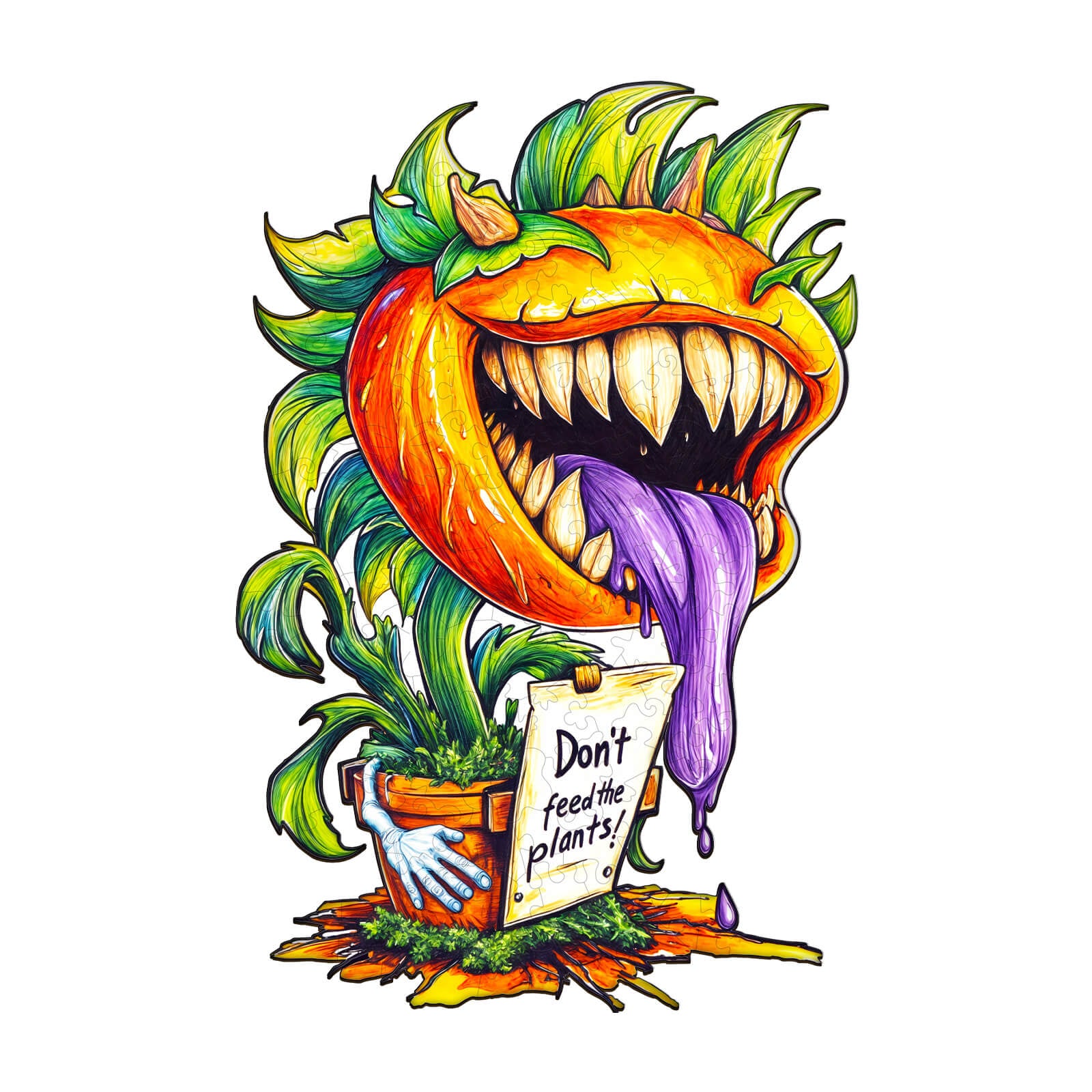 Man-eating flower Wooden Jigsaw Puzzle