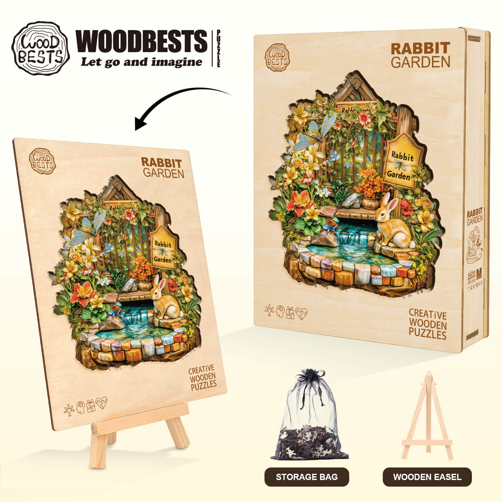 Rabbit Garden Wooden Jigsaw Puzzle