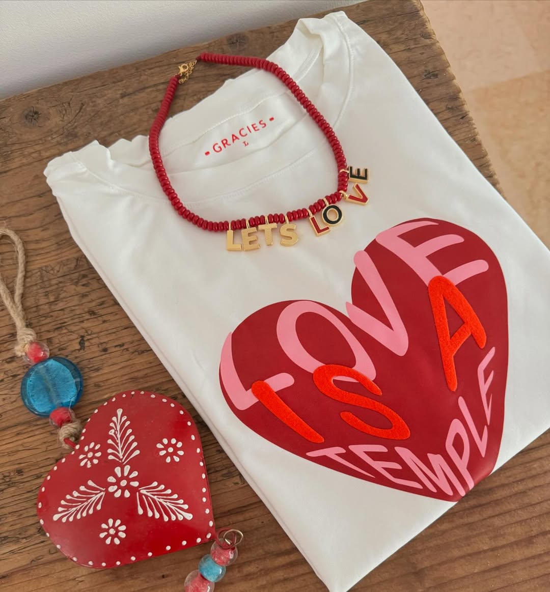 Heart Pattern Short-Sleeved T-Shirt