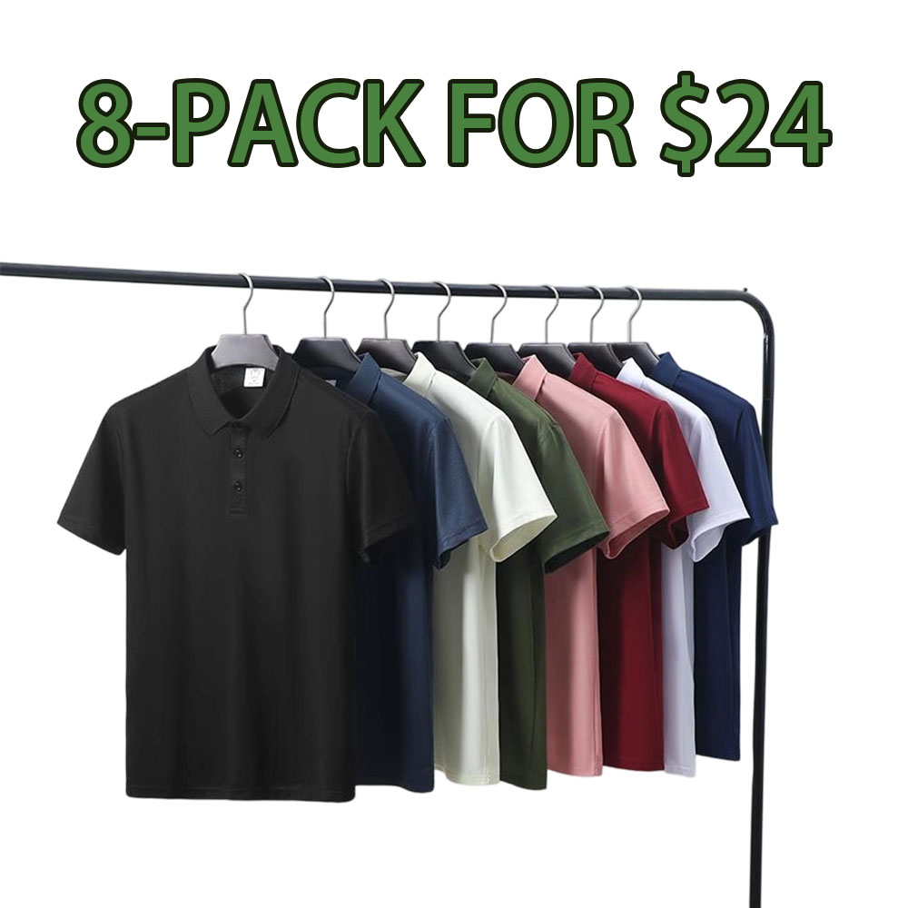 Premium Men's 10/4-Pack Essential Polo Collection – Versatile Summer Performance Set