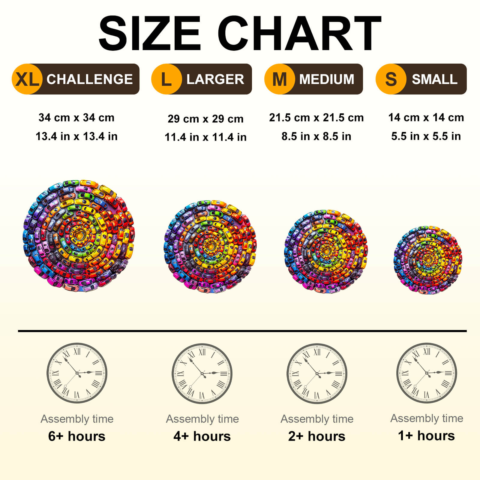 Colorful Swirl Car-2 Wooden Jigsaw Puzzle